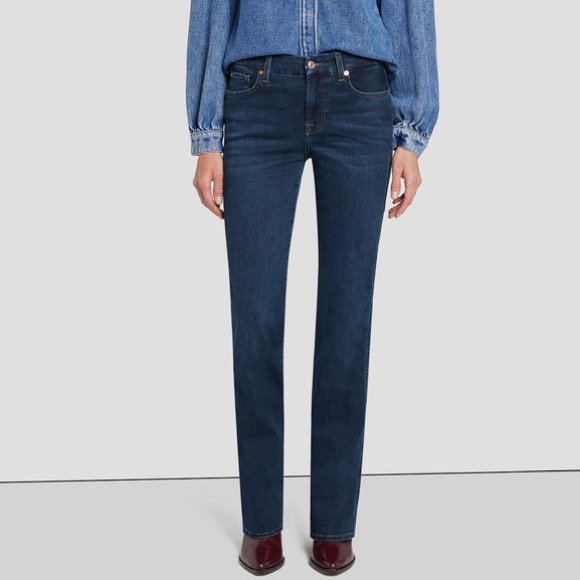 7 For All Mankind Denim - 7 for All Mankind Kimmie Straight Leg Super Stretch Denim Jeans Pant Womens 28 6